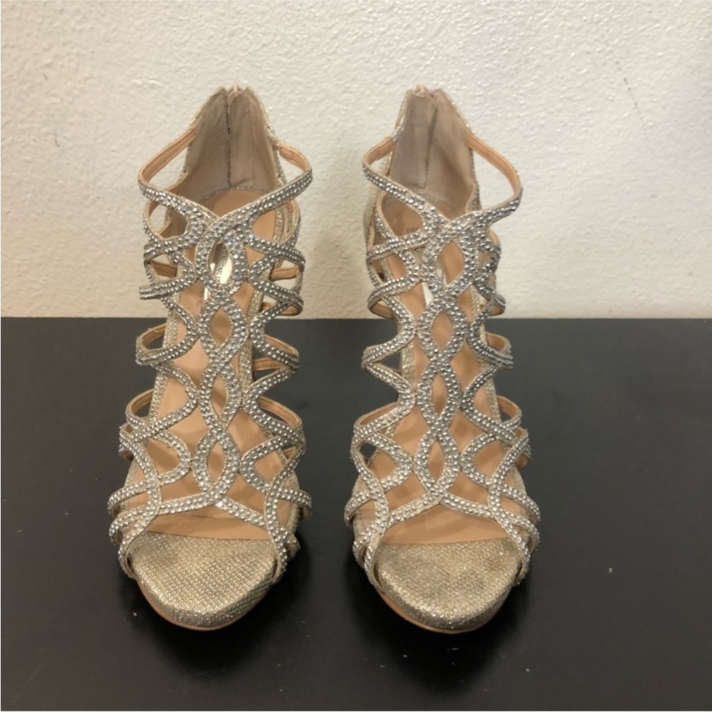 Inc Silver Sparkly Rhinestone High Heels - Picture 2 of 15